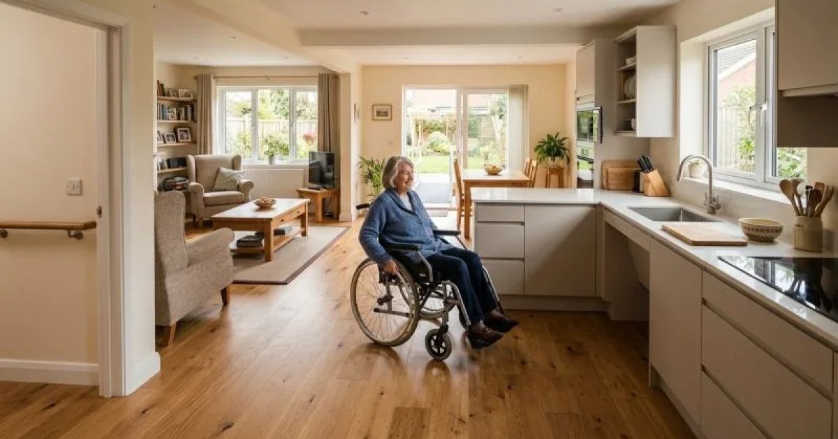 Accessible home interior with clear pathways and practical remodeling features